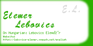 elemer lebovics business card